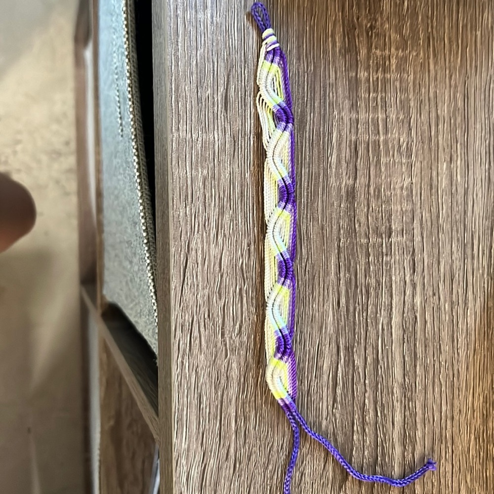 yellow purple white bracelet